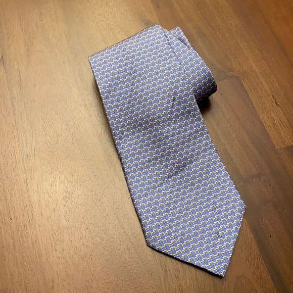 Celine Paris silk blue neck tie - Picture 1 of 5